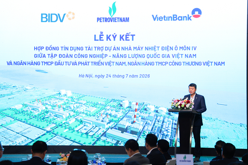 Chủ tịch HĐQT BIDV Lê Ngọc Lâm phát biểu tại lễ ký.