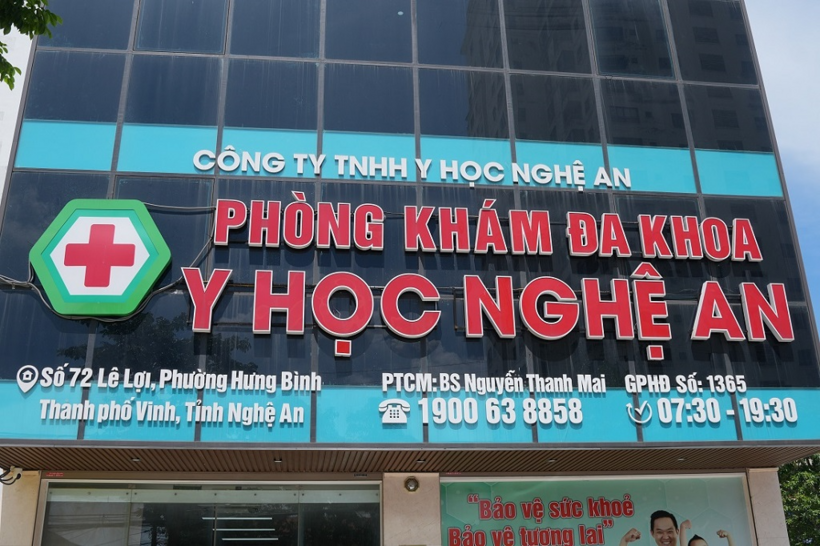 Phòng khám đa khoa Y học Nghệ An. Ảnh: Công an tỉnh Nghệ An