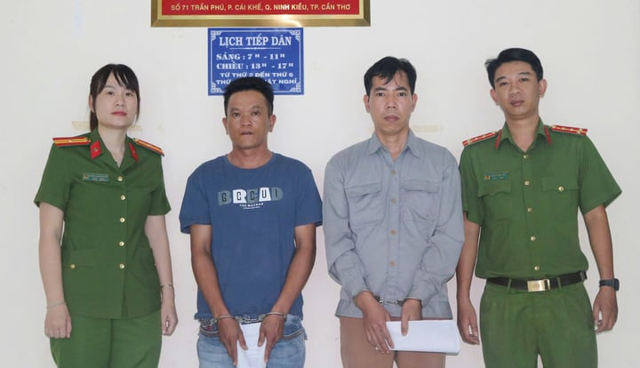 Các bị can trong vụ án. (Ảnh: Công an TP.Cần Thơ)