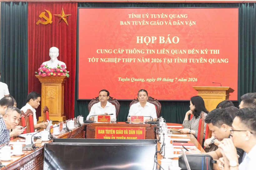 Tuyên Quang họp báo cung cấp thông tin liên quan đến kì thi tốt nghiệp THPT năm 2026 tại tỉnh. Ảnh: Đức Anh/Tiền phong