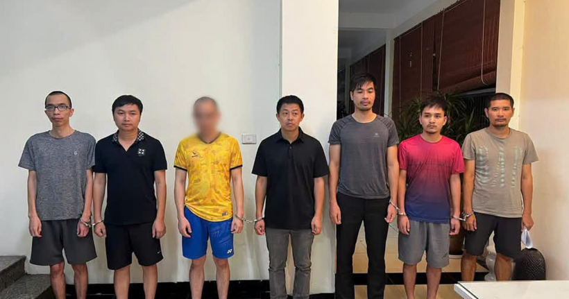 Hoàng Gia Tân và các đối tượng liên quan. (Ảnh: Bộ Công an)