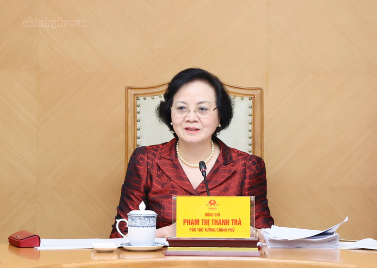 Phó Thủ tướng Phạm Thị Thanh Trà tại cuộc họp. Ảnh: VGP/Thu Giang