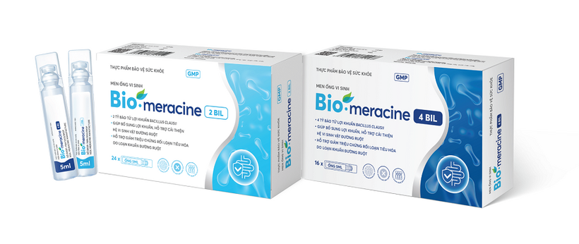 Sản phẩm men ống vi sinh Bio-meracine của Dược phẩm Meracine (Ảnh: Meracine cung cấp)