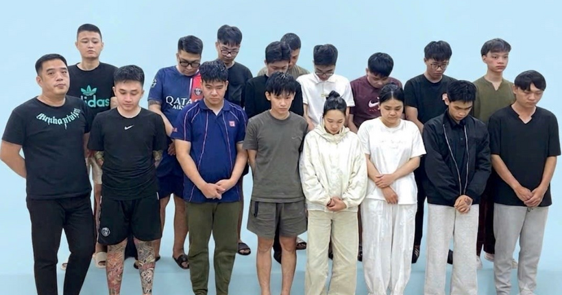 Cơ quan Cảnh sát điều tra Công an thành phố Hải Phòng bắt tạm giam 28 đối tượng. (Ảnh: Công an Hải Phòng)