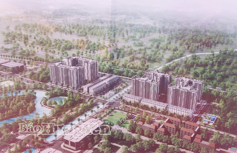Phối cảnh tổng thể dự án xây dựng nhà ở cho lực lượng vũ trang Công an nhân dân. Ảnh: Báo Hưng Yên.