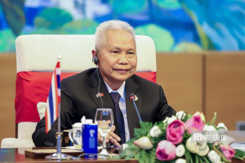 Chủ tịch Quốc hội kiêm Chủ tịch Hạ viện Vương quốc Thái Lan Sophon Zaram tại hội đàm (Ảnh: Hữu Thắng).
