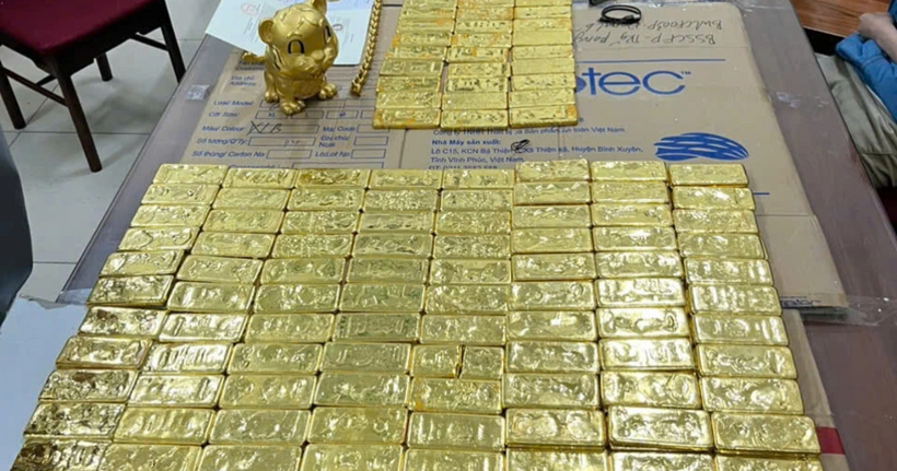 Vàng do cảnh sát thu giữ của Mr Pips (Ảnh: Công an cung cấp).