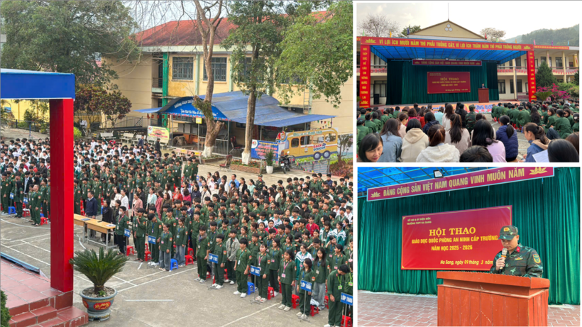 Trường THPT Na Sang tổ chức Hội thao Giáo dục quốc phòng và an ninh cấp trường năm học 2025 – 2026. Ảnh Nhà trường cung cấp