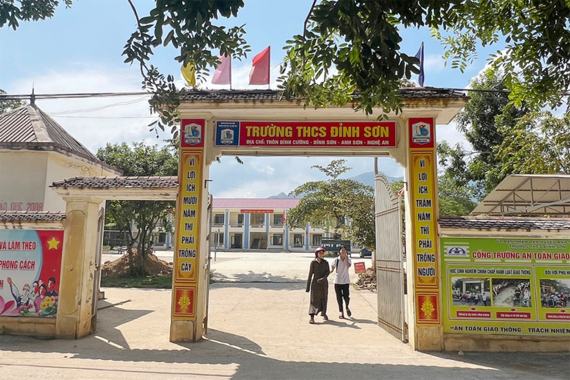 Trường THCS Đỉnh Sơn, đóng ở xã Đỉnh Sơn cũ, nay là xã Nhân Hòa - nơi ông Hồng làm hiệu trưởng. Ảnh: Quốc Huy/VnExpress
