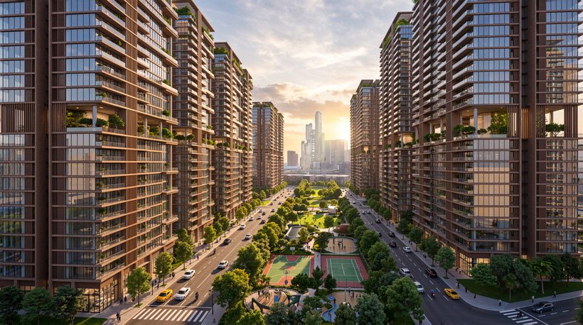 Dự án dành phần lớn quỹ đất để xây dựng không gian xanh. Ảnh minh họa: Sun Group.
