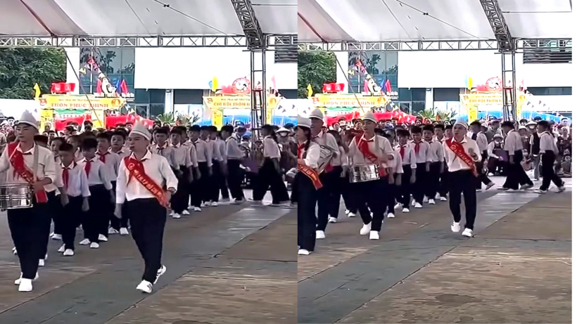 Hình ảnh Nghi thức Đội bị ví như đi "cà thọt" ở xã Hoằng Hóa. Ảnh: VietNamnet