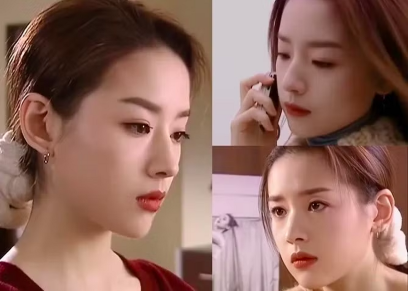 Không sở hữu vẻ đẹp sắc sảo, Đổng Khiết gây ấn tượng bằng đường nét mềm mại, đôi mắt trong veo, sống mũi cao. Ảnh cắt từ phim/Tiền Phong