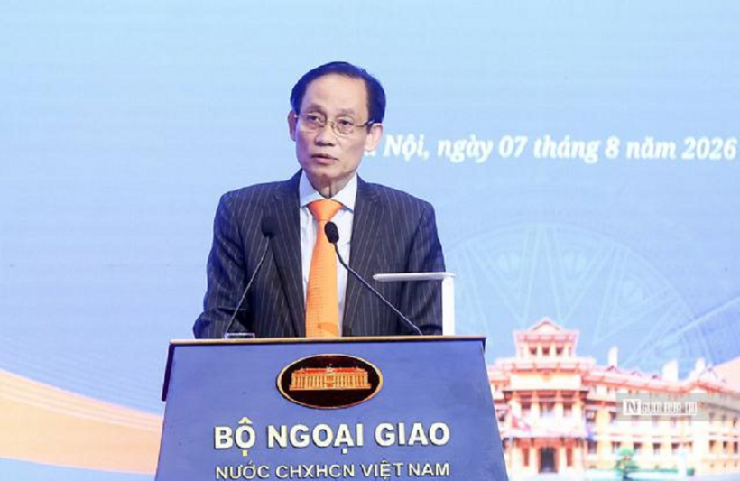 Bộ trưởng Bộ Ngoại giao Lê Hoài Trung phát biểu bế mạc hội nghị (Ảnh: Hữu Thắng).