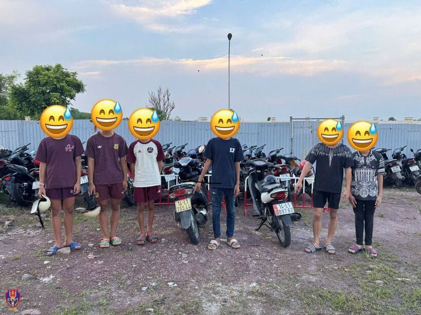 Nhóm thanh thiếu niên. Ảnh Lực lượng CSGT.