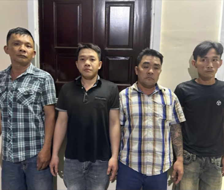4 người trộm chó bị bắt giữ - Ảnh: Công an TP Cần Thơ/Tuổi Trẻ