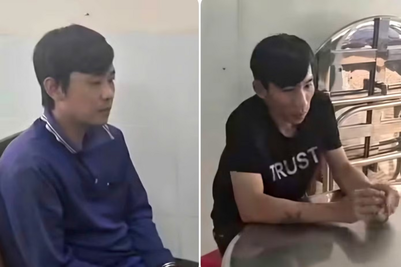 2 đối tượng tại cơ quan công an. Ảnh: Tiền Phong