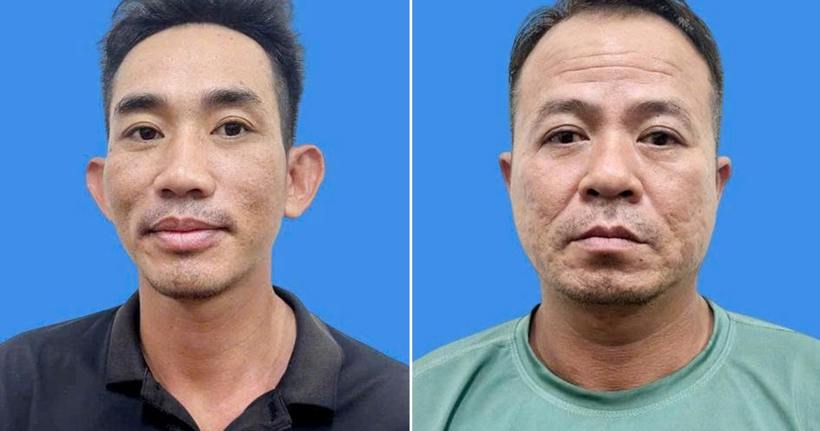 Các đối tượng: Đoàn Phương Tâm (áo đen) và Nguyễn Hải Âu.  (Ảnh: Bộ Công an)