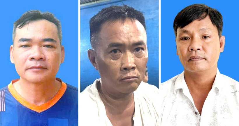 Các đối tượng (từ trái qua phải): Lê Tấn Bửu, Nguyễn Thế Du, Lê Thành Phúc. (Ảnh: Bộ Công an)