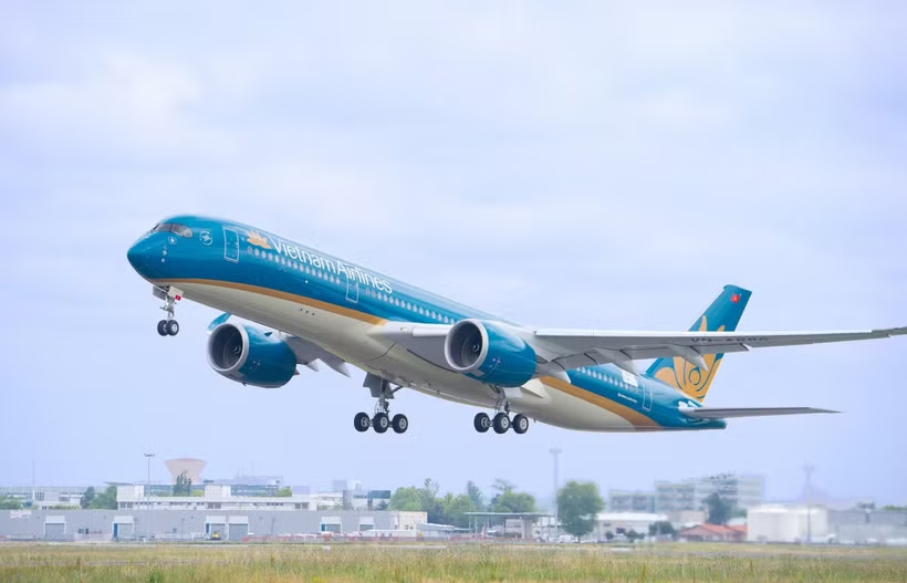 Tàu bay thân rộng Airbus A350 được Vietnam Airlines. (Ảnh: PV/Vietnam+)