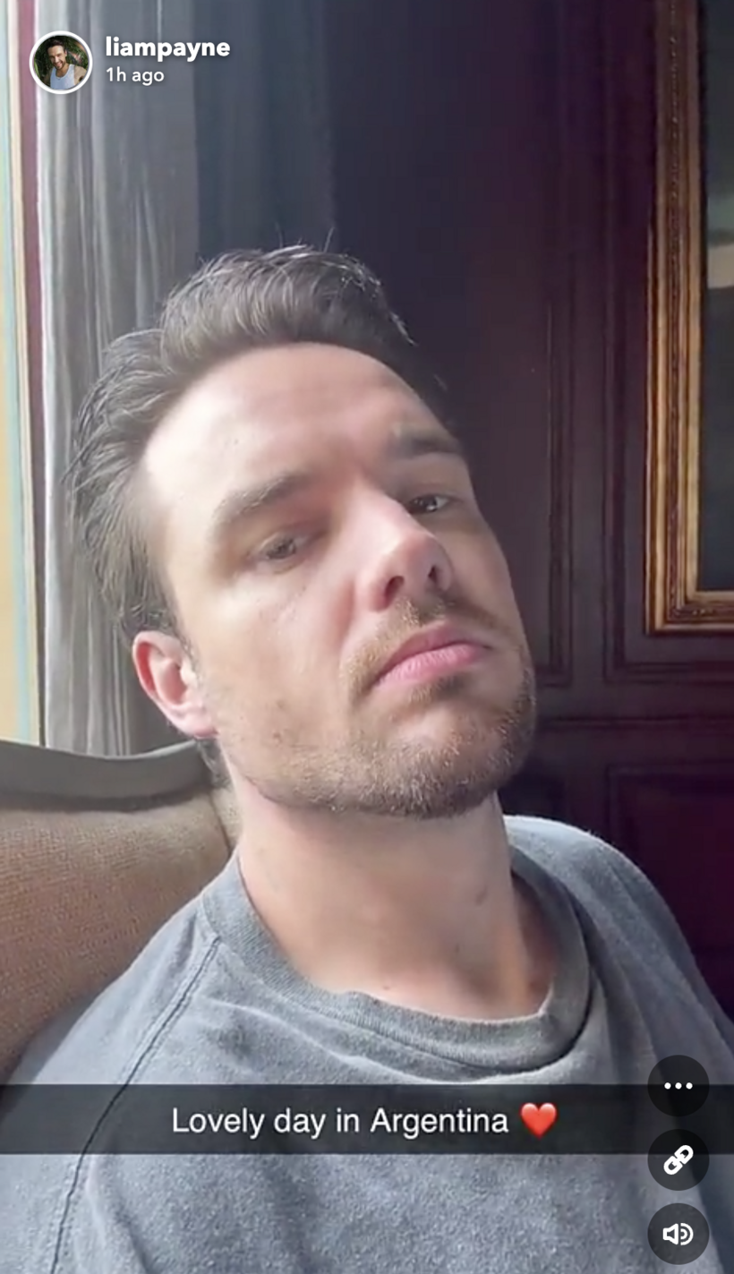 Trước khi tử vong, Liam Payne đã đăng ảnh lên mạng xã hội. Ảnh: Snapchat
