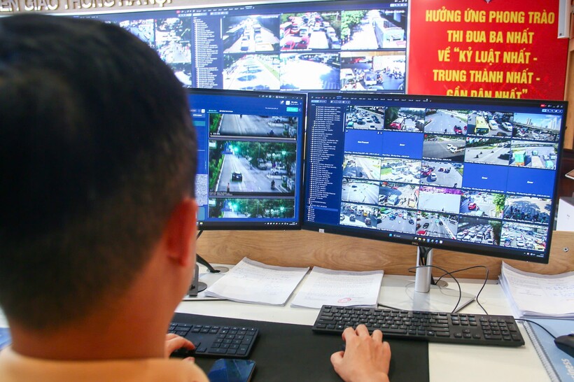 Hệ thống camera AI ghi nhận các vi phạm giao thông . Ảnh CACC.