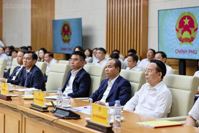 Đại diện các ngân hàng tại cuộc làm việc (Ảnh: VGP).