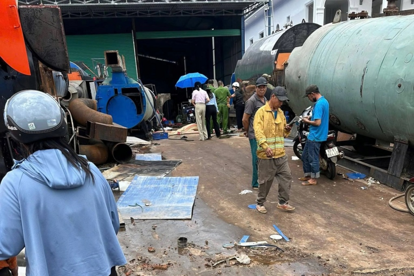Hiện trường vụ nổ bình hơi (Ảnh: CTV)./ Theo báo Dân trí.