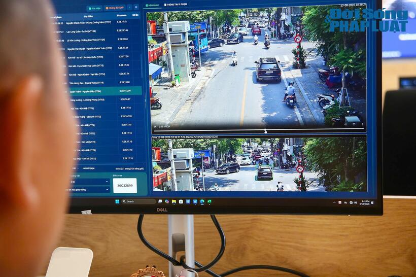 Camera AI phát hiện, ghi nhận nhiều trường hợp vi phạm giao thông.