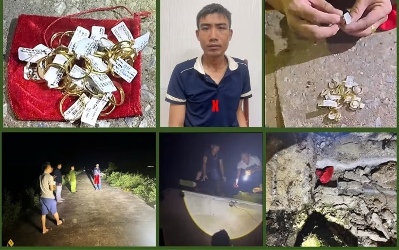 Mai Văn Chỉ cùng tang vật. Ảnh: Tiền Phong