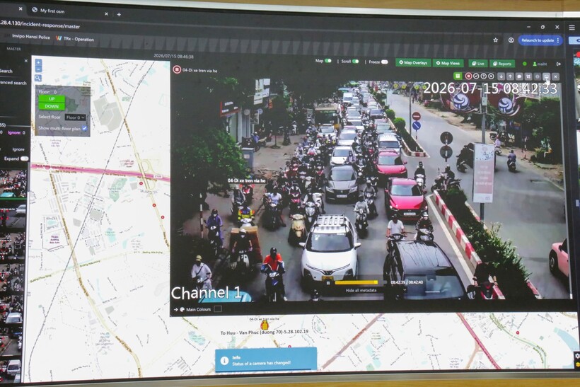 Hệ thống camera AI ghi nhận các vi phạm TTATGT trên toàn địa bàn thành phố.