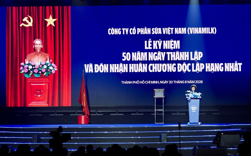 Tổng Giám đốc Vinamilk Mai Kiều Liên chia sẻ về sứ mệnh và hành trình 50 năm của doanh nghiệp. Ảnh: Vi Nam