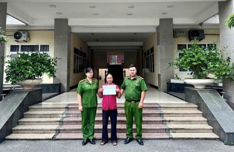 Đối tượng Đặng Thị Tâm tại cơ quan Công an. Ảnh: Công an Hà Nội