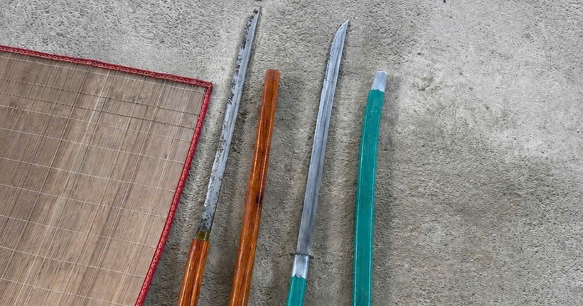 Hung khí các đối tượng sử dụng. (Ảnh: Công an Thái Nguyên)