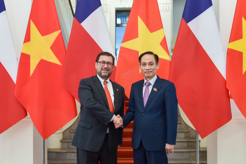 Bộ trưởng Ngoại giao Lê Hoài Trung và Bộ trưởng Ngoại giao Cộng hòa Chile Francisco Pérez Mackenna (Ảnh: Bộ Ngoại giao).