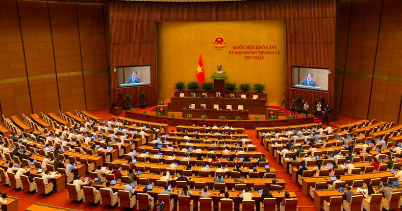 Quốc hội thông qua Luật sửa đổi, bổ sung một số điều của Luật Trách nhiệm bồi thường của Nhà nước. (Ảnh: Thu Thảo)