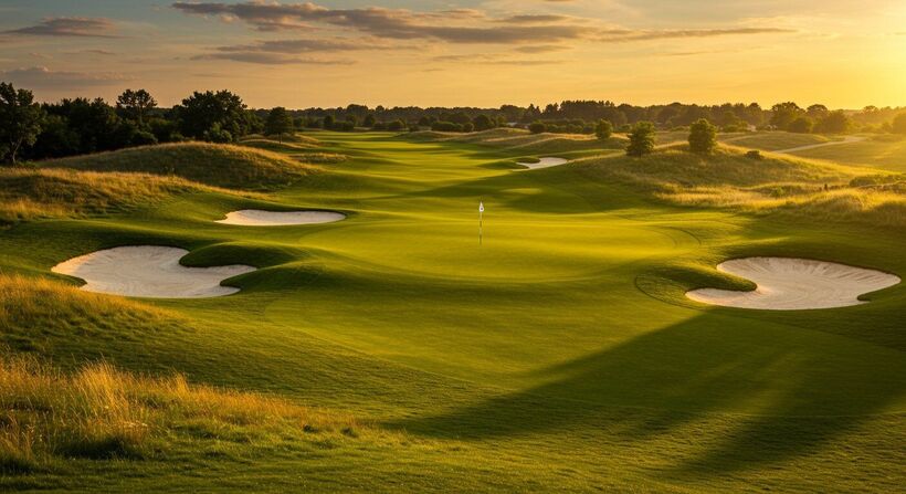 Bộ đôi sân golf tổng 36 hố, 155 ha vừa mang đến trải nghiệm thể thao, vừa mở ra không gian kiến tạo những mối quan hệ cho giới thành đạt. Nguồn ảnh Vingroup
