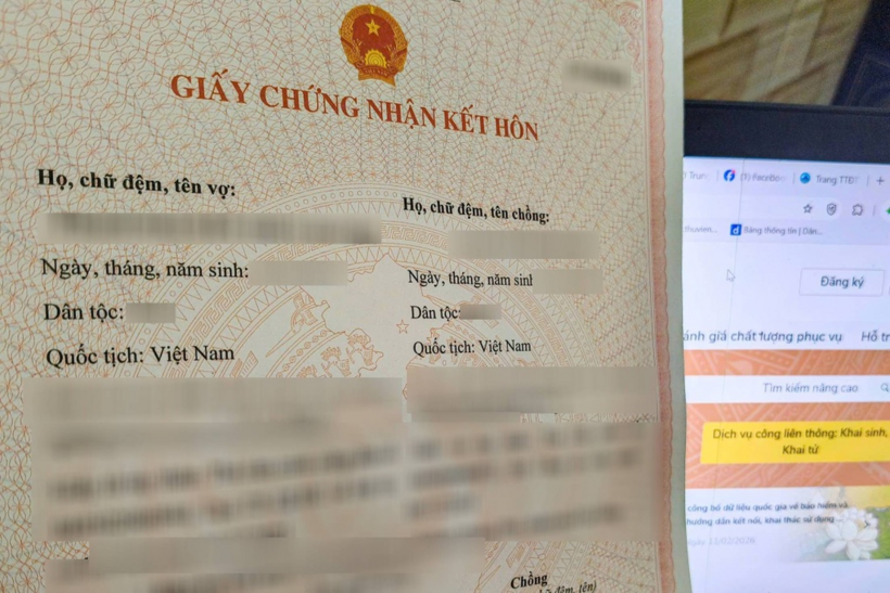 Một giấy chứng nhận kết hôn. Ảnh minh họa: Hoài Sơn/Dân trí