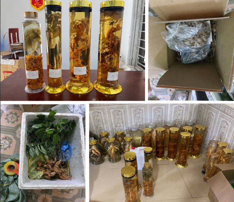Tang vật liên quan đến vụ án. Ảnh: Công an tỉnh Thanh Hóa