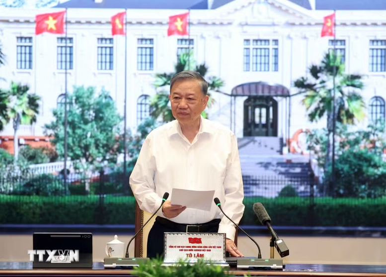 Tổng Bí thư, Chủ tịch nước Tô Lâm phát biểu chỉ đạo - Ảnh: TTXVN