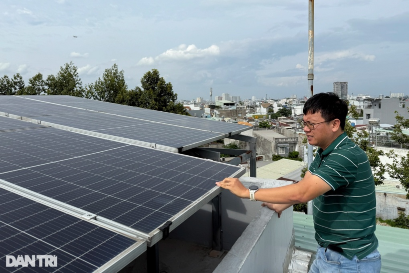 Hệ thống điện mặt trời mái nhà của một hộ dân ở TPHCM (Ảnh: Nhật Quang).