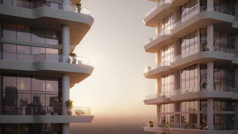 Các căn duplex The Rey Edition được bố trí từ tầng 20 tới 35 của dự án Rivea Residences. Nguồn ảnh DNCC