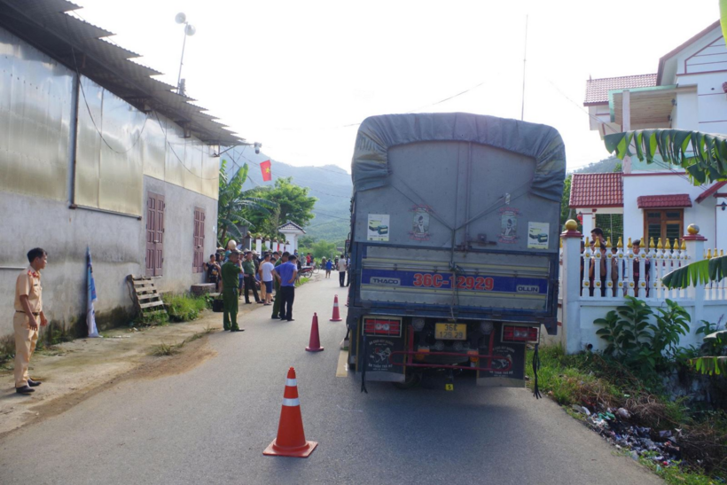 Hiện trường vụ tai nạn khiến hai cháu nhỏ tử vong. Ảnh: Trang thông tin điện tử Công an tỉnh Phú Thọ