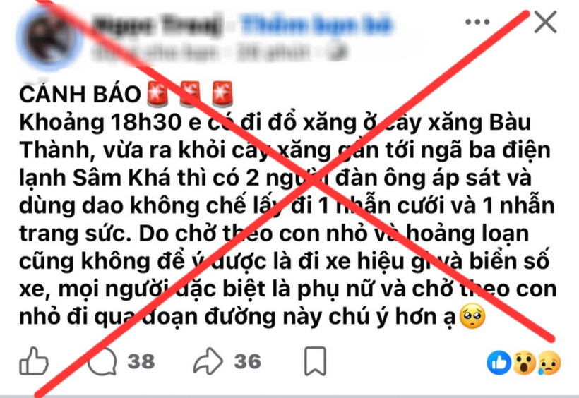 Cô gái đăng tải bài viết sai sự thật (Ảnh: Công an cung cấp).