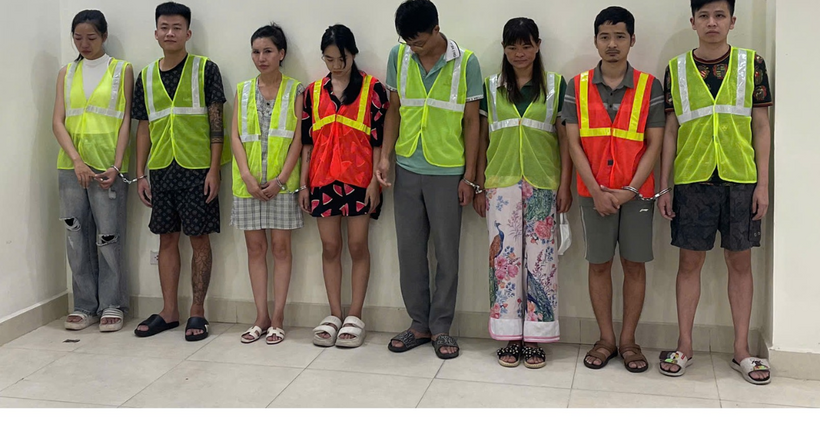 Các đối tượng trong đường dây tội phạm. (Ảnh: Công an Hà Nội)