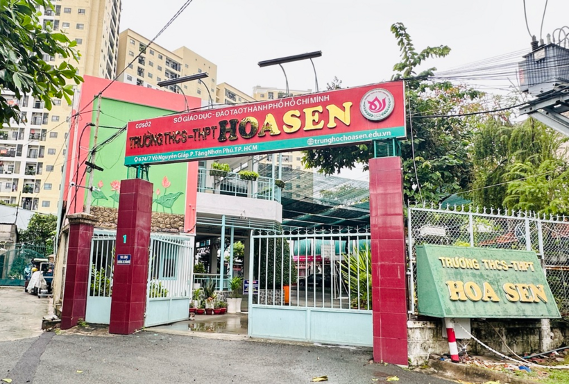 Trường THCS và THPT Hoa Sen, cơ sở 2 (Ảnh: Nguyễn Loan).