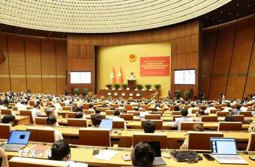 Toàn cảnh Hội nghị toàn quốc quán triệt, triển khai thực hiện Nghị quyết Trung ương 3 diễn ra hôm 29/7 vừa qua tại điểm cầu trung tâm, Hội nghị Diên hồng, Nhà Quốc hội, Hà Nội. (Ảnh: TTXVN)