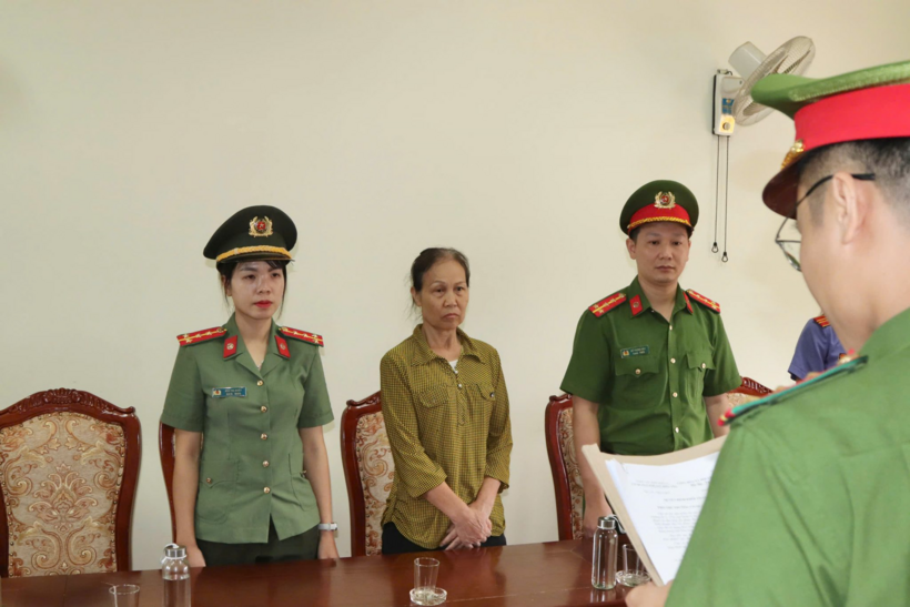 Tưởng Thị Hoè tại Cơ quan Công an. Ảnh: Công an Sơn La
