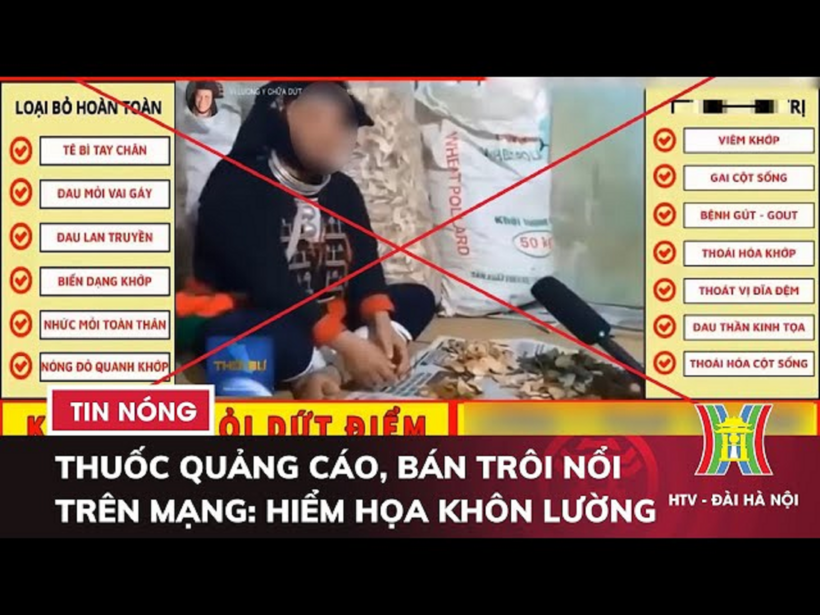 Cảnh giác với quảng cáo chữa bệnh “thần kỳ” trên mạng. Ảnh: Công an Phú Thọ