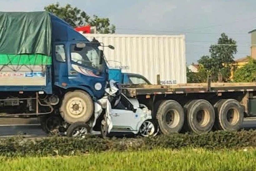 Hiện trường một vụ tai nạn giao thông (Ảnh: Hoàng Tuấn).