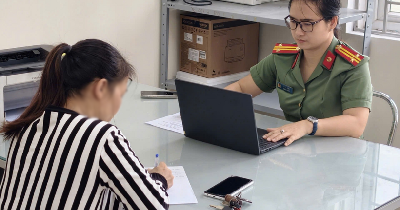 P.T.Q tại cơ quan công an. (Ảnh: Công an Hải Phòng)